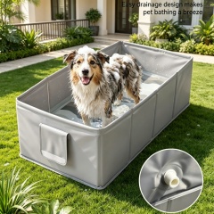 Collapsible Pet Bath Tub | Foldable PVC Dog Bathtub for Home & Camping