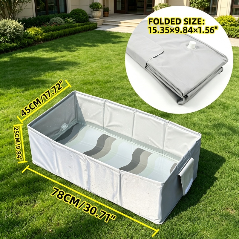 Collapsible Pet Bath Tub | Foldable PVC Dog Bathtub for Home & Camping