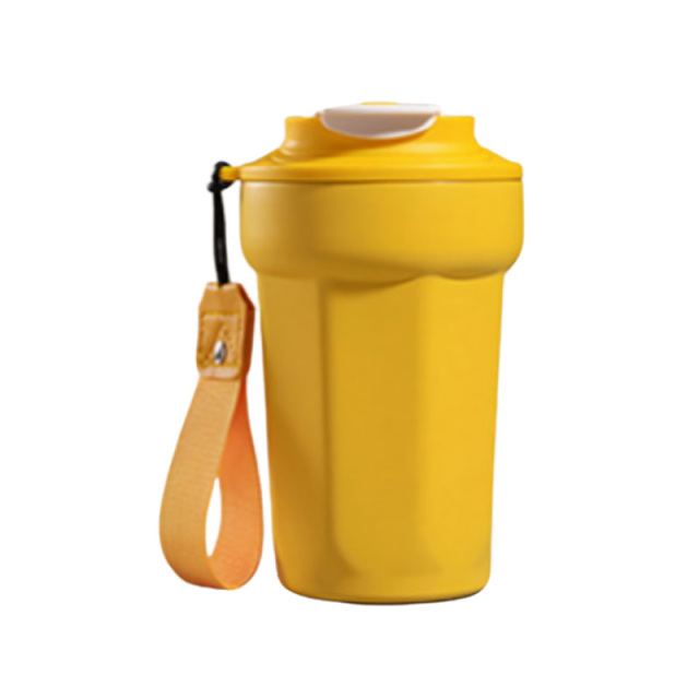 Custom Logo 450-480ml 304 Stainless Steel Double Wall Insulated Coffee Tumbler Travel Coffee Mug With Lid and Rope