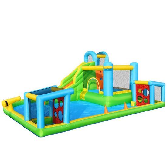 6-in-1 Kids Inflatable Water Park with Slide & Splash Pool