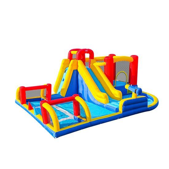6-in-1 Dry & Wet Inflatable Castle with Slide & Pool (58 characters)