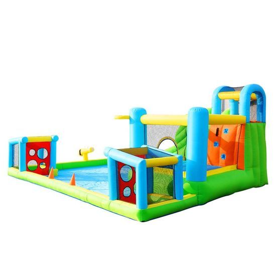 6-in-1 Kids Inflatable Water Park with Slide & Splash Pool
