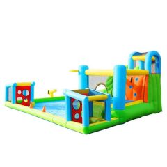 6-in-1 Kids Inflatable Water Park with Slide & Splash Pool