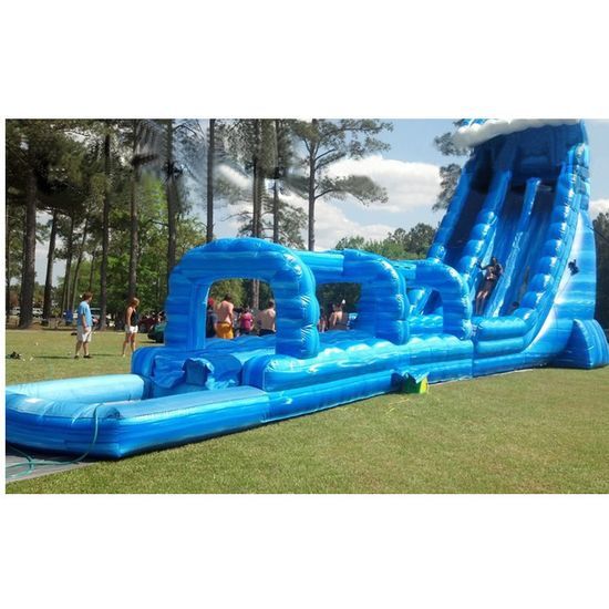 Colorful Inflatable Garden Water Slide with Pool Attachment