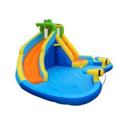 Kids Inflatable Bounce House with Splash Pool & Basketball Hoop