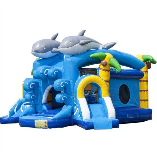 Giant Playhouse PVC Tarpaulin Cartoon Inflatable Bounce with Slide