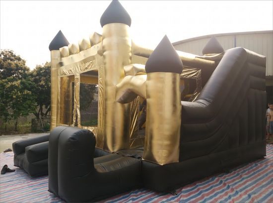 Custom Gold Sports Bouncer with Slide for Promotions