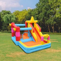 3-in-1 Star Inflatable Bouncer with Slide, Climbing & Ball Zone