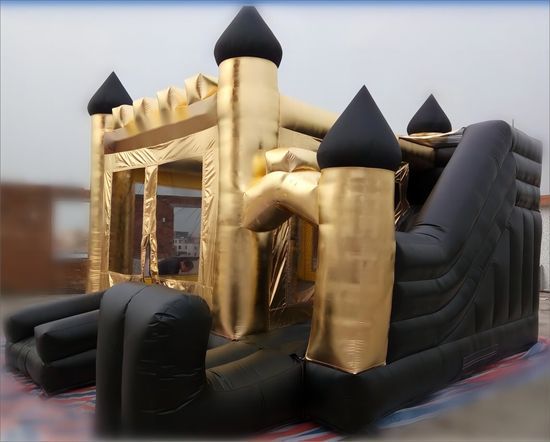 Custom Gold Sports Bouncer with Slide for Promotions