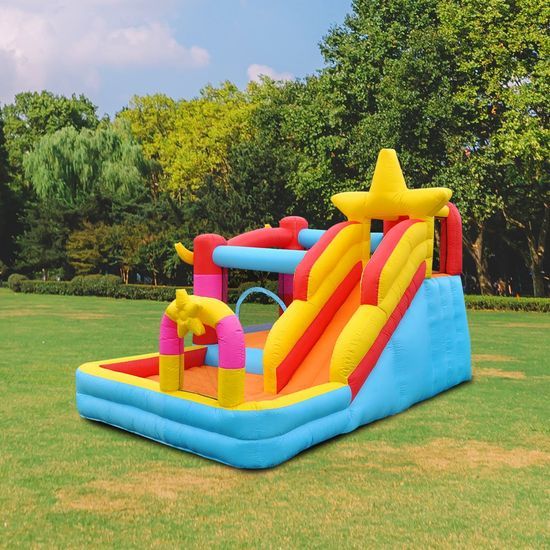 3-in-1 Star Inflatable Bouncer with Slide, Climbing & Ball Zone