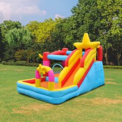 3-in-1 Star Inflatable Bouncer with Slide, Climbing & Ball Zone
