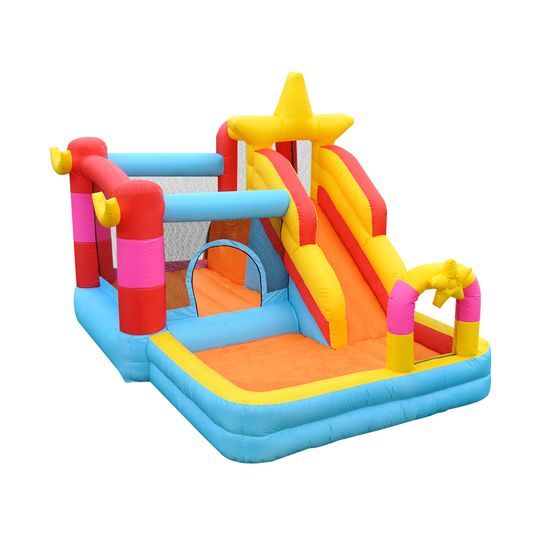 3-in-1 Star Inflatable Bouncer with Slide, Climbing & Ball Zone