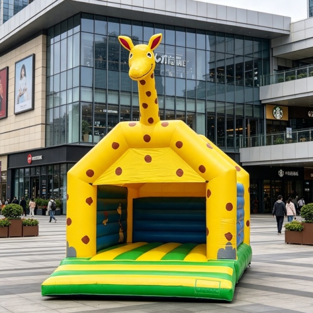 Family-Friendly Inflatable Giraffe Bounce House for Outdoor Play