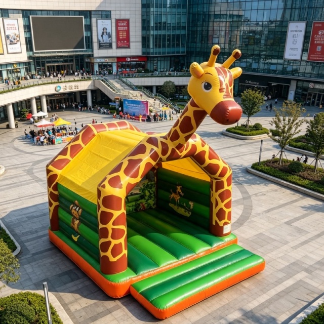Family-Friendly Inflatable Giraffe Bounce House for Outdoor Play