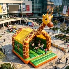 Family-Friendly Inflatable Giraffe Bounce House for Outdoor Play