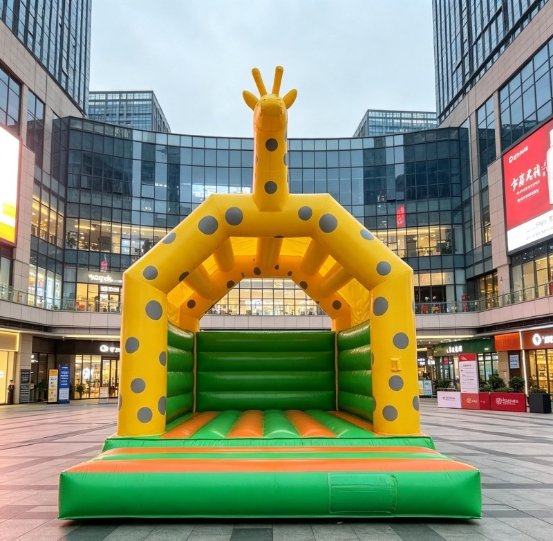 Family-Friendly Inflatable Giraffe Bounce House for Outdoor Play