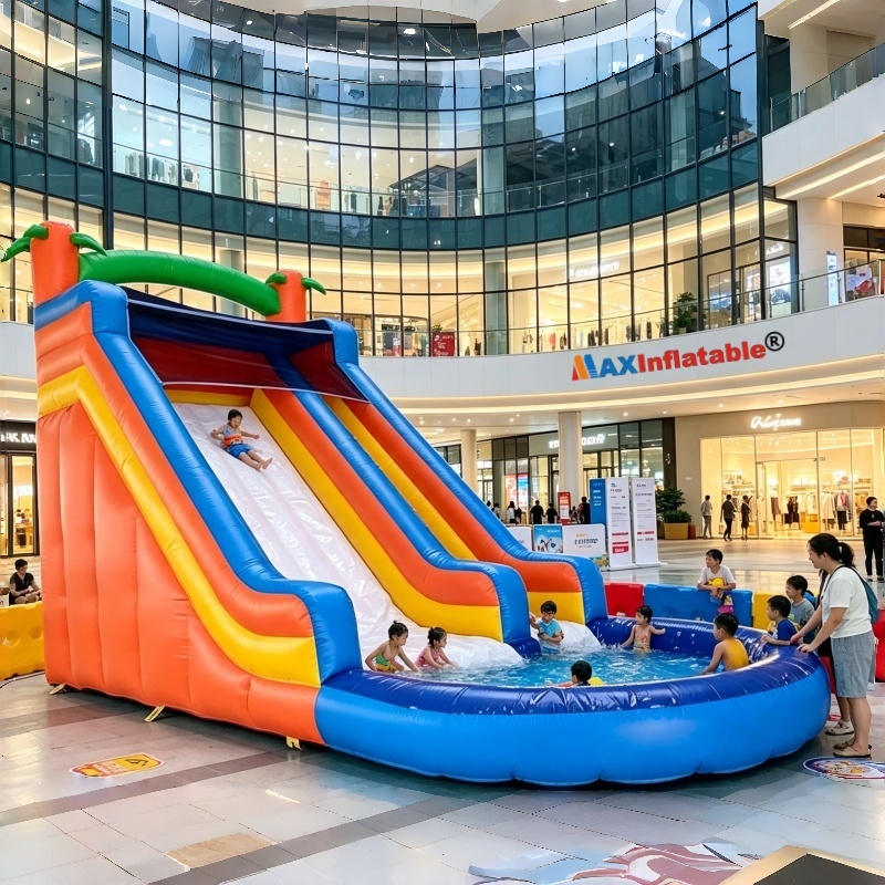 Family Party Garden Toy Inflatable Slide with Swimming Pool
