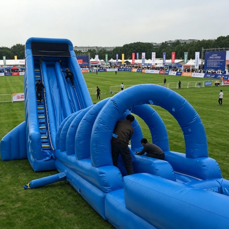 Commercial Event Game Giant Inflatable Tarpaulin Wave Water Slide for Kids