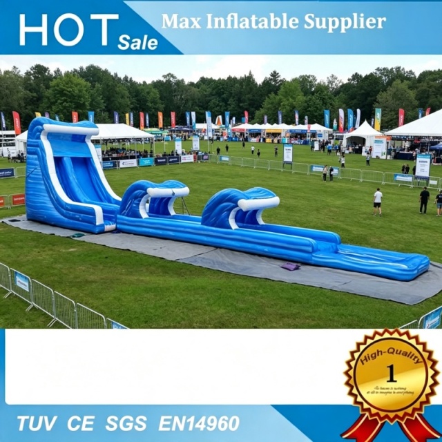 Commercial Event Game Giant Inflatable Tarpaulin Wave Water Slide for Kids
