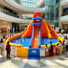 Family Party Garden Toy Inflatable Slide with Swimming Pool