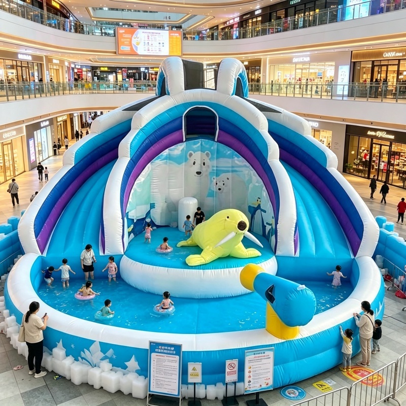 Family Party Garden Toy Inflatable Slide with Swimming Pool