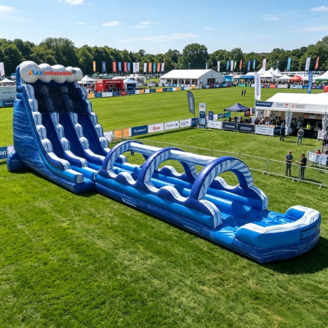 Commercial Event Game Giant Inflatable Tarpaulin Wave Water Slide for Kids