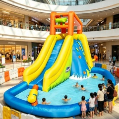 Family Party Garden Toy Inflatable Slide with Swimming Pool