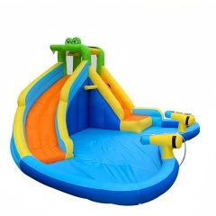 Kids Inflatable Bounce House with Splash Pool & Basketball Hoop