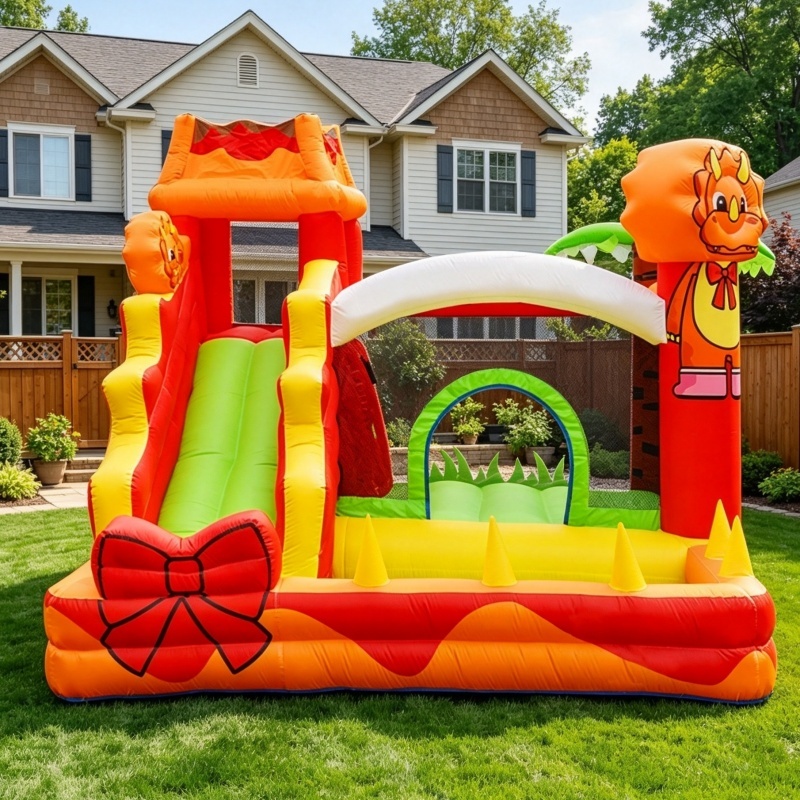 Dinosaur Inflatable Bounce House with Slide for Kids