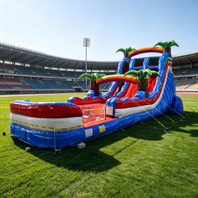 Exciting Commercial Inflatable Water Slide with Pool for Events