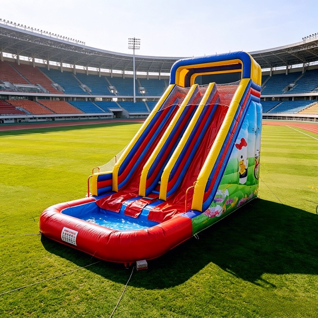 Exciting Commercial Inflatable Water Slide with Pool for Events