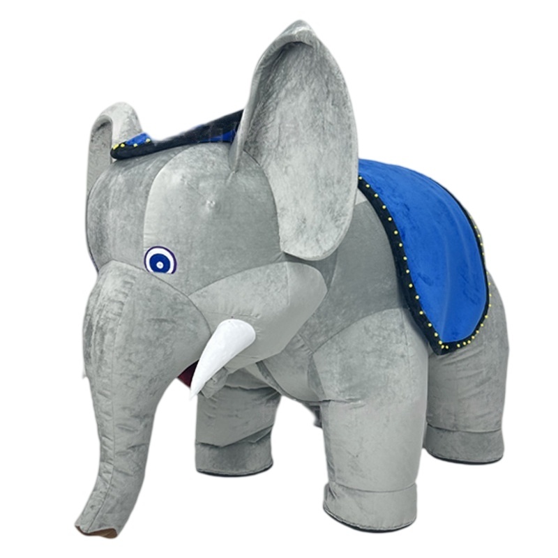 Inflatable Grey Color Plush Elephant Mascot Costume