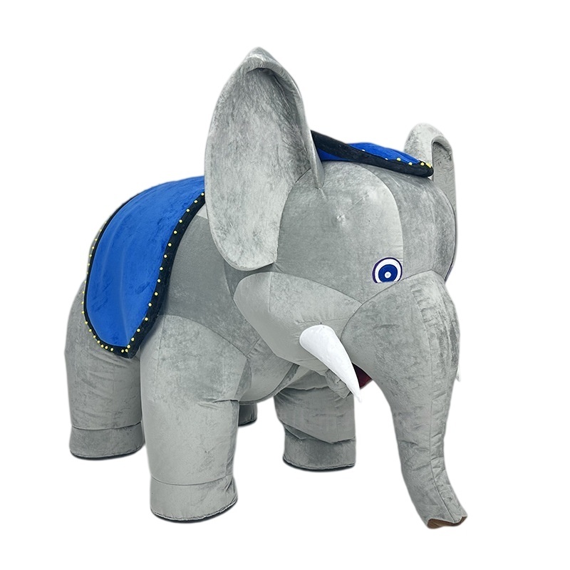 Inflatable Grey Color Plush Elephant Mascot Costume