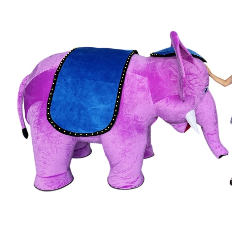 Inflatable Pink Color Plush Elephant Mascot Costume