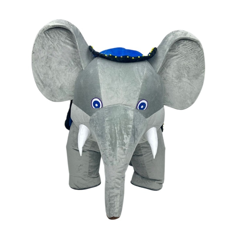 Inflatable Grey Color Plush Elephant Mascot Costume