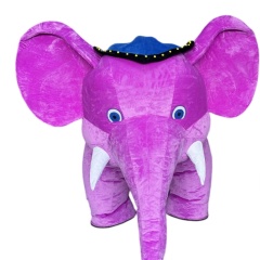 Inflatable Pink Color Plush Elephant Mascot Costume