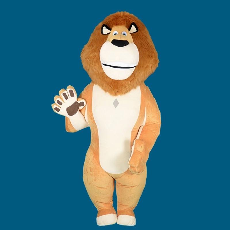 Inflatable Plush Fabric Lion Mascot Costume