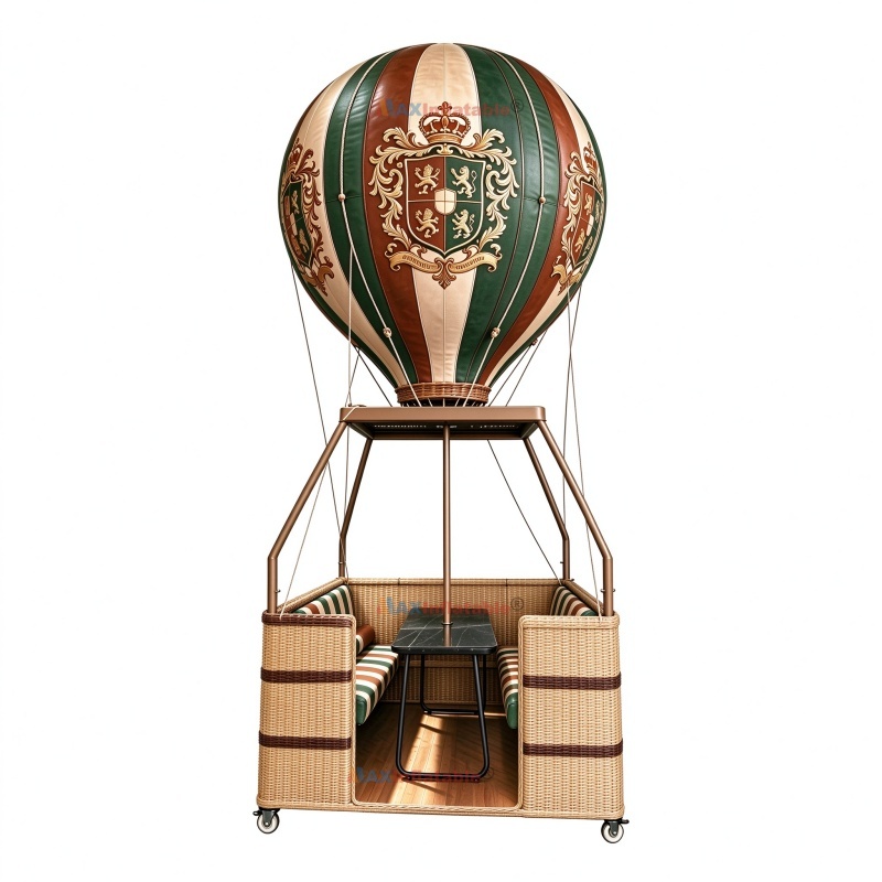 Themed Inflatable Hot Air Balloon Rattan Booth for Events & Catering