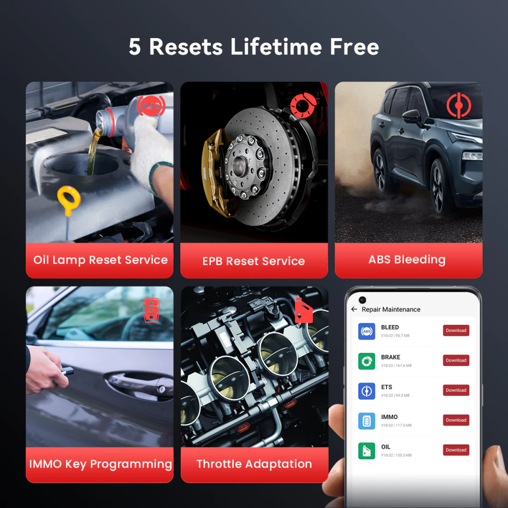 THINKCAR BD6 OBD2 Scanner Bluetooth, Wireless All System Diagnostic Tool for iOS & Android, 5 Hot Reset Free for Life Check Engine Car Code Reader