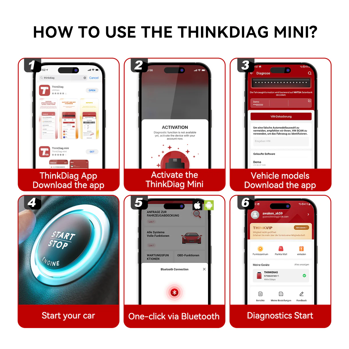 THINKDIAG MINI Full Systems OBD2 Diagnostic Scanner for All car No Reset Service Lifetime Free