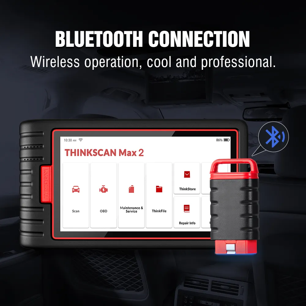 THINKCAR ThinkScan Max2 All System Diagnostic Tool OBD2 Scanner 28 Resets Active Test ECU Coding Support CANFD Lifetime Free