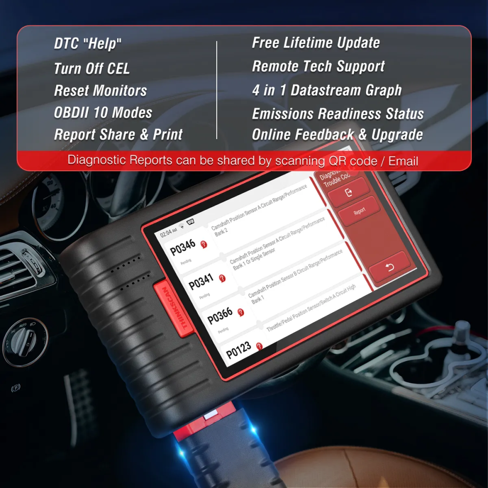 THINKCAR ThinkScan Max2 All System Diagnostic Tool OBD2 Scanner 28 Resets Active Test ECU Coding Support CANFD Lifetime Free