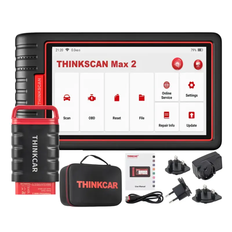 THINKCAR ThinkScan Max2 All System Diagnostic Tool OBD2 Scanner 28 Resets Active Test ECU Coding Support CANFD Lifetime Free