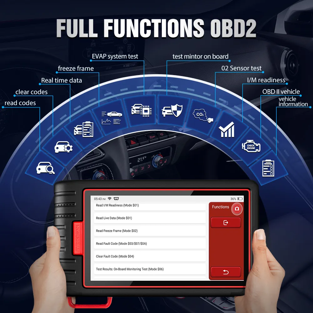 THINKCAR ThinkScan Max2 All System Diagnostic Tool OBD2 Scanner 28 Resets Active Test ECU Coding Support CANFD Lifetime Free