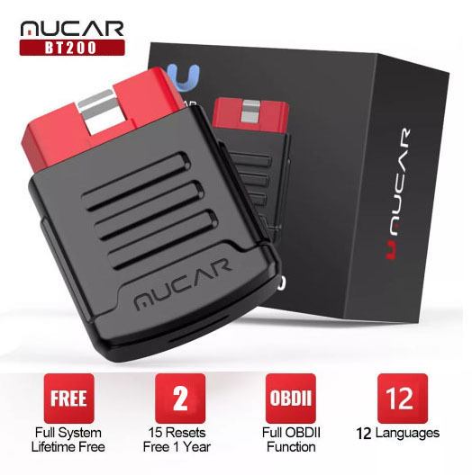 MUCAR BT200\BT200 PRO OBD2 Scanner Diagnostic Tool Bluetooth, Full System Automotive Scan Tool Free Oil/SAS 2 Reset Code Reader