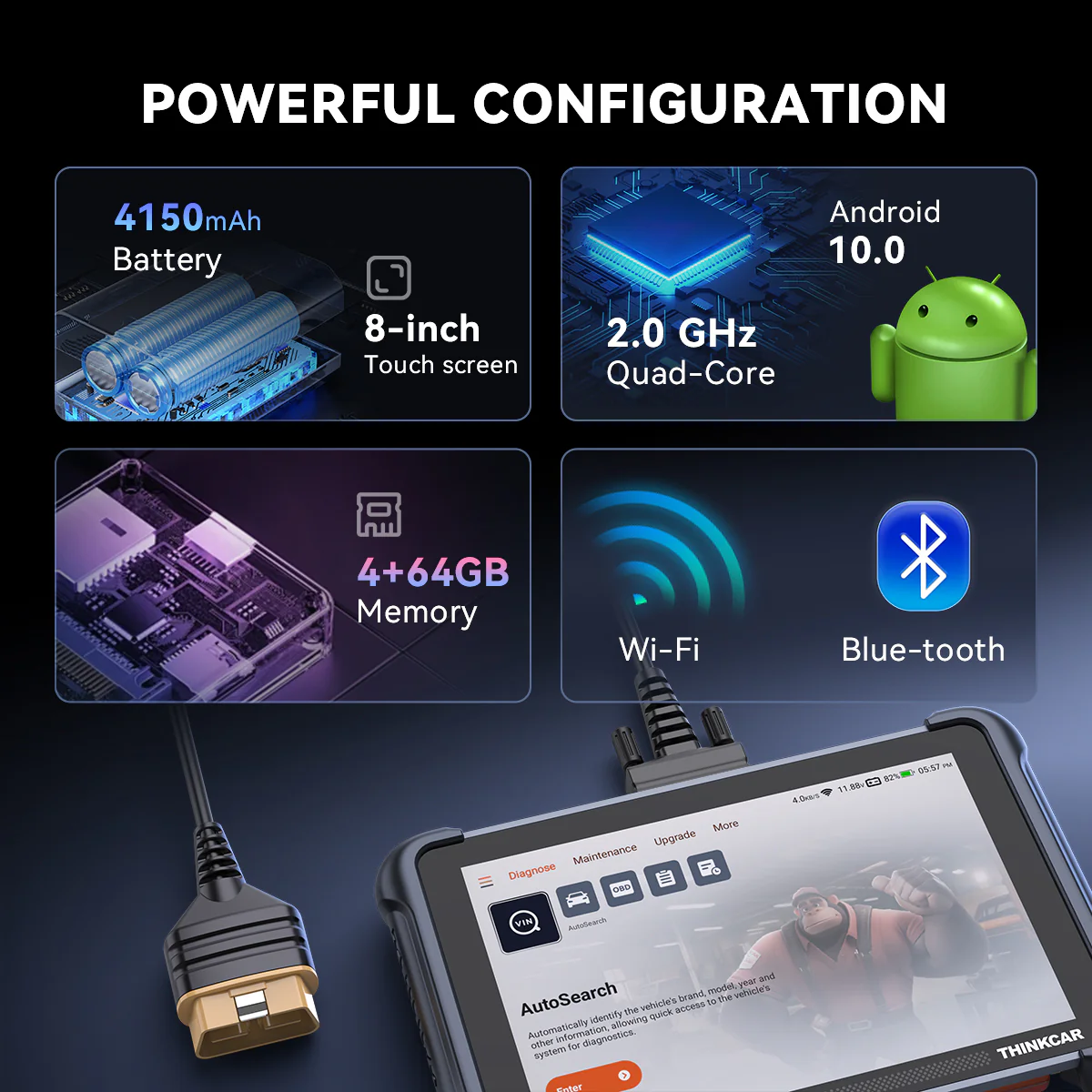 THINKCAR THINKSCAN 689 OBD2 Scanner Full System Diagnosis CANFD/DOIP ECUCoding Active Test 34 Reset Lifetime Free Update