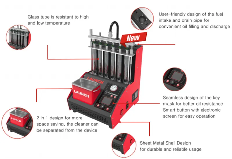 LAUNCH CNC603A Injector Cleaner And Tester 6 Cylinders Injector Cleaning Machine CNC-603A Ultrasonic Injector Tester