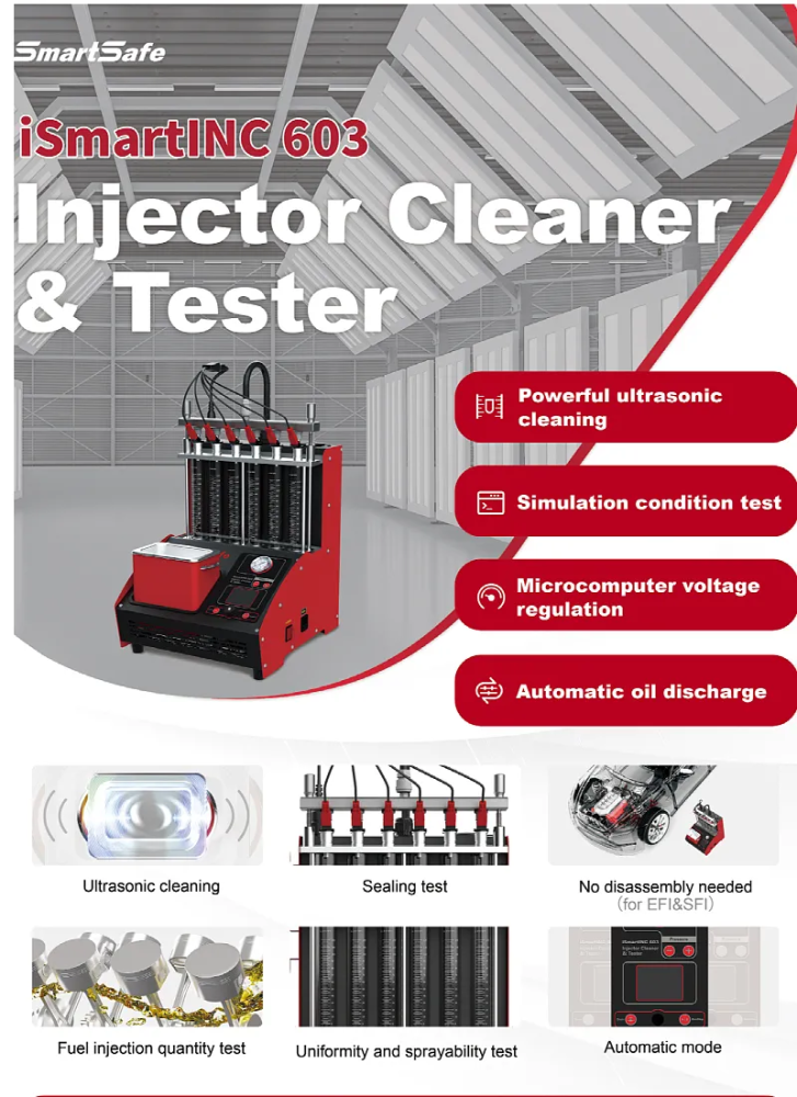LAUNCH CNC603A Injector Cleaner And Tester 6 Cylinders Injector Cleaning Machine CNC-603A Ultrasonic Injector Tester