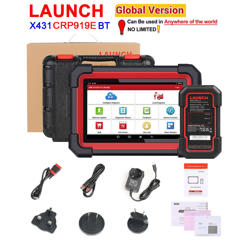 LAUNCH X431 CRP919E BT Car Diagnostic Tools CAN FD/DOIP Auto OBD OBD2 Scanner All System Bidirectional 31+ Reset ECU Coding