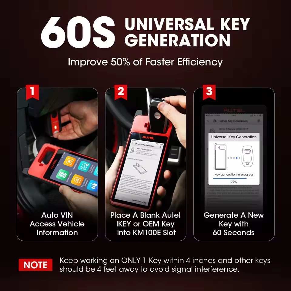 Autel KM100E Key Programming Tool Automotive Diagnostic Scanner Free Update Key Programmer PK IM508 KM100X KM100